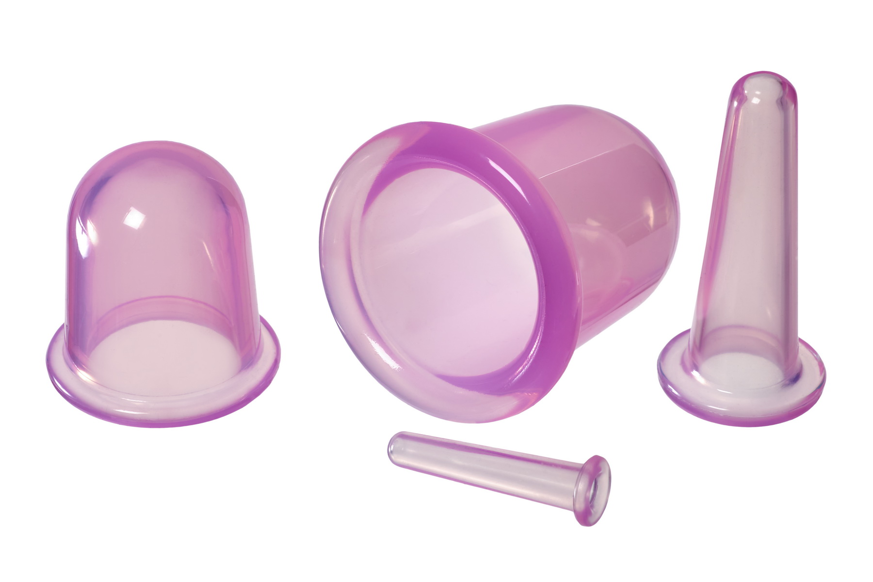 Силиконовые банки для вакуумного массажа лица и тела 4 шт фото 3