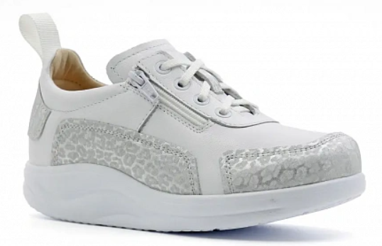 Полуботинки ортопедические женские Ортомода 82388-Х-505 СД белые увеличенной полноты с молнией фото 1