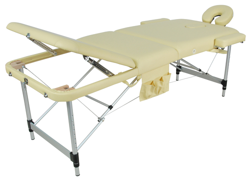 Массажный стол складной Med-mos JFAL01A 3-х секционный, алюминиевая рама, однотонный, ложе 185х70 фото 5