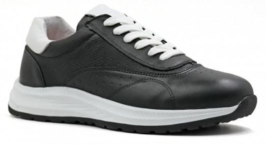 Кроссовки ортопедические мужские кожаные Ортомода 97153-011-В черные увеличенной полноты фото 1