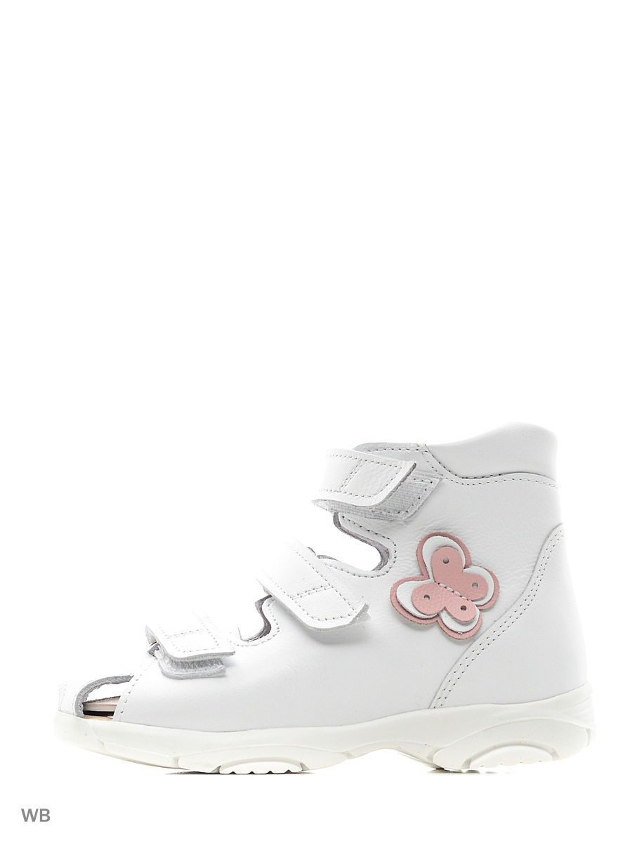 Сандалии ортопедические детские с закрытым носом Орфея Б2-251-011-091-1 белые с розовым, кожа фото 2